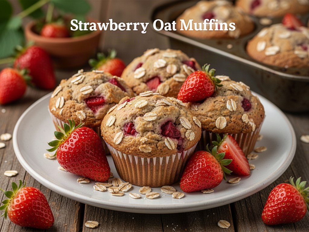 Strawberry Oat Muffins
