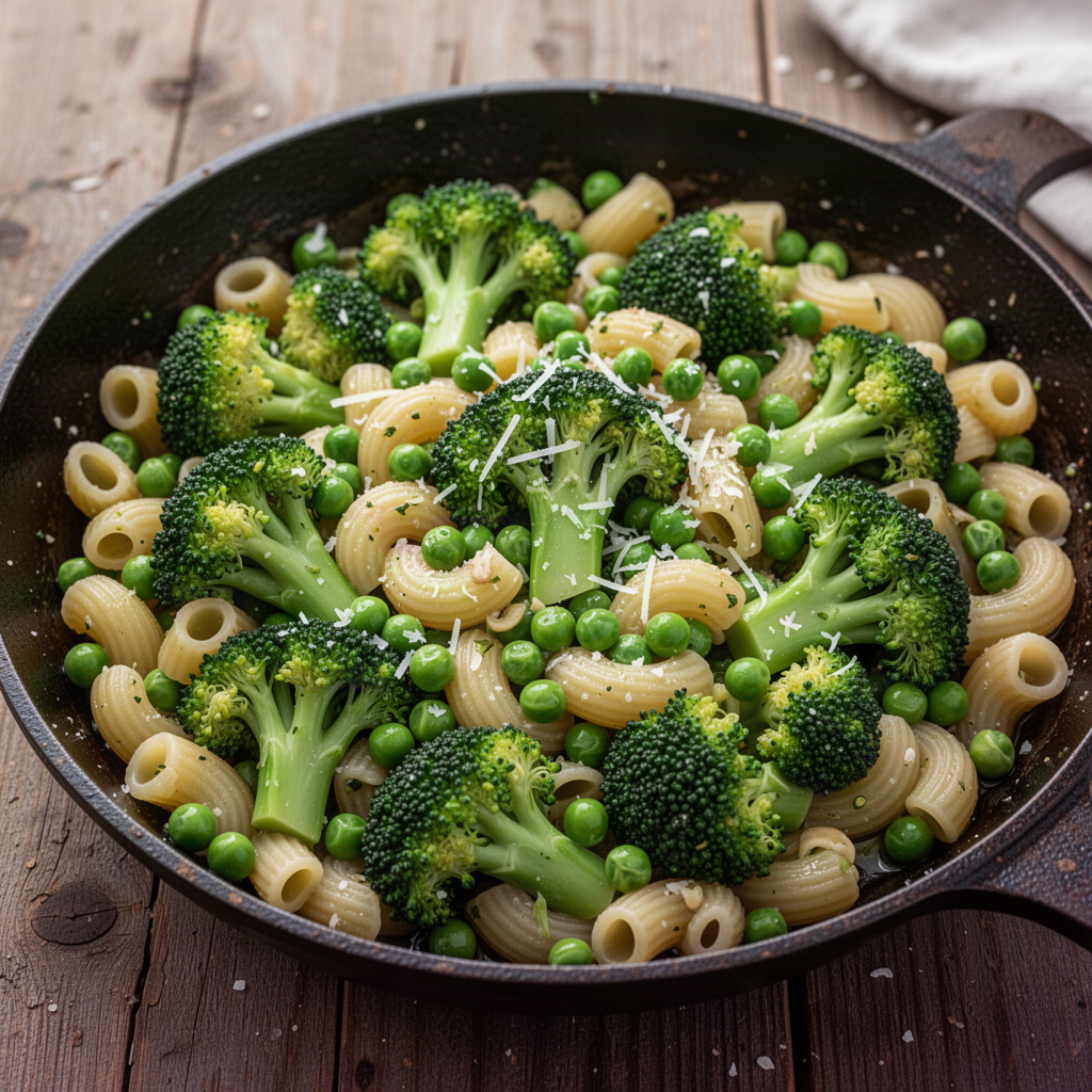 Broccoli Pea Pasta Skillet