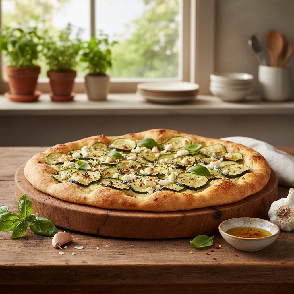 Zucchini Garlic Flatbread