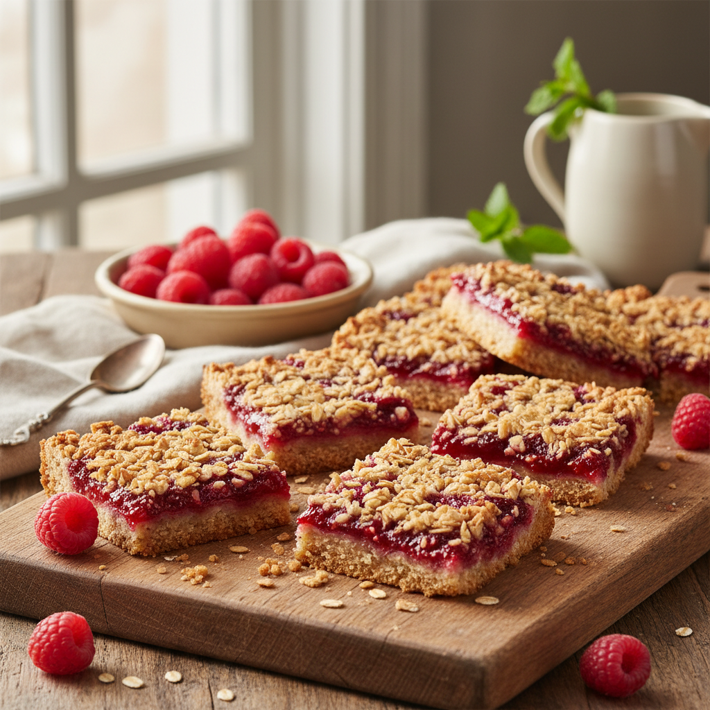 Raspberry Oat Bars